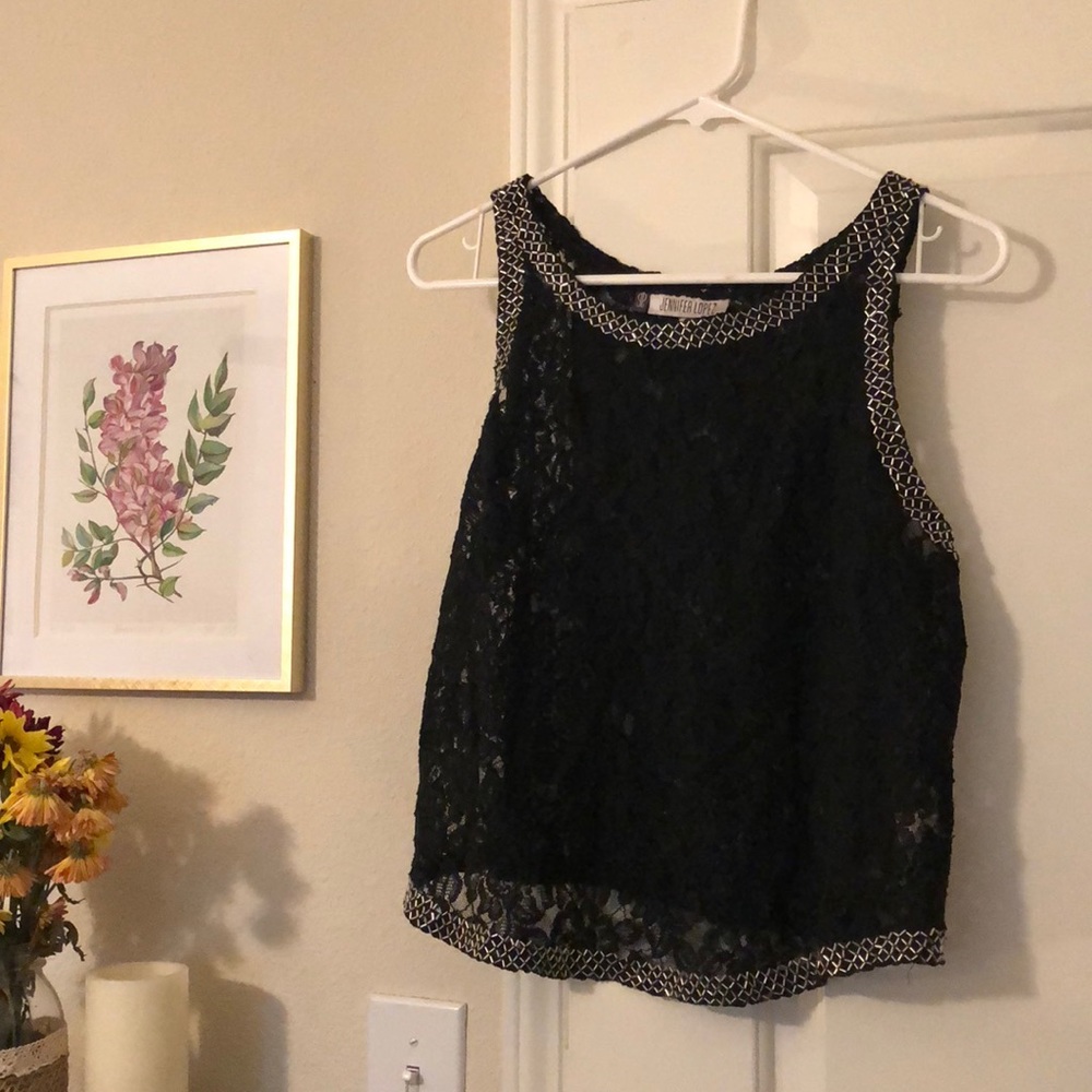 Black Lacey Beaded Tank